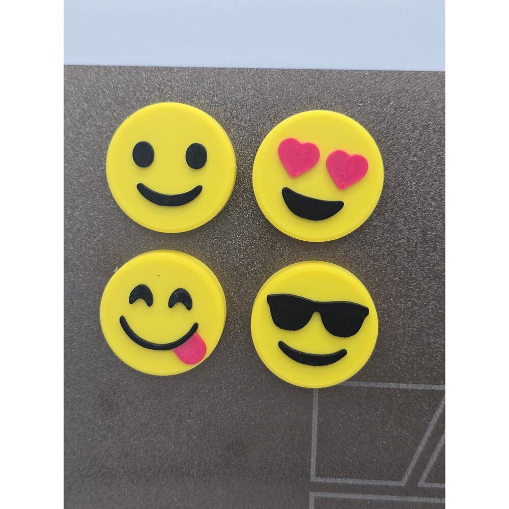 4-Pack Happy Emoji Magnets 3D Printed - NEW